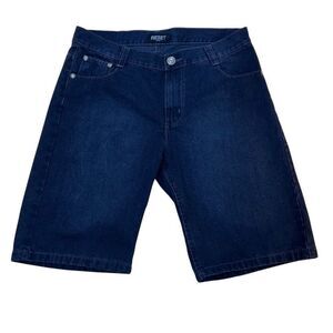 Reset Jean Shorts Men's Size 36 Dark Wash Blue 100% Cotton Denim Zip Fly